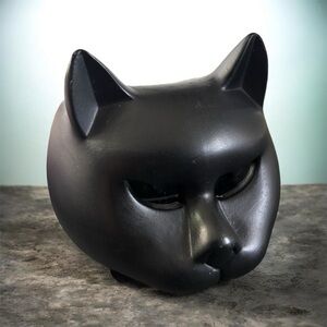 Vintage Halloween Decor Black Cat Votive Candle Holder American Greetings Corp